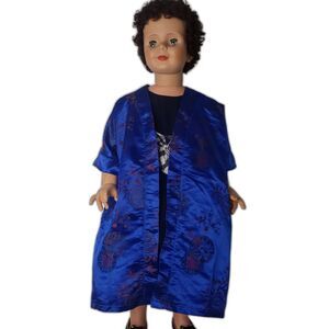 Blue Kimono Satin Robe Fits Girls Size 2T